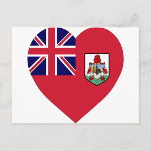 Cartão Postal Bermuda Flag Heart