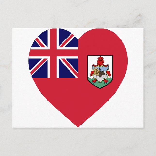 Cartão Postal Bermuda Flag Heart (Frente)