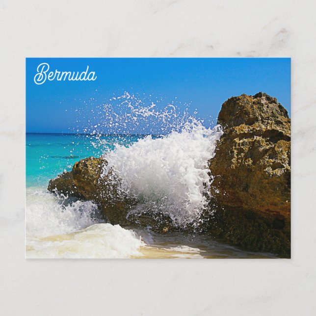 Cartão Postal Bermudas Blue Ocean Rocky Beach Viagem Photo (Frente)