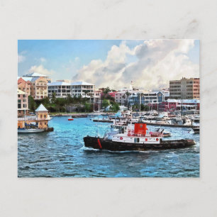 Cartão Postal Bermudas - Rebocador Entrando no Porto de Hamilton