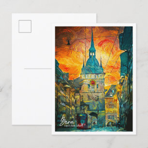 Cartão Postal Bern Suiça Belo Paisagem Petrolífera