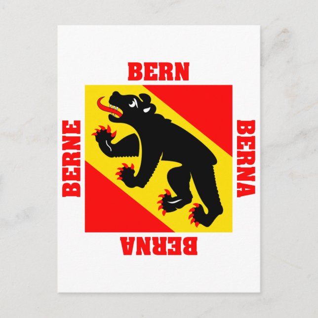 Cartão Postal Bern Suiça Canton Flag (Frente)