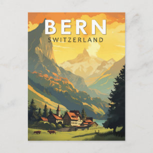 Cartão Postal Berna Suíça Viagem Arte Vintage