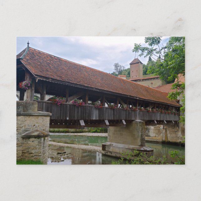 Cartão Postal Berne Bridge, Fribourg, Suiça (Frente)