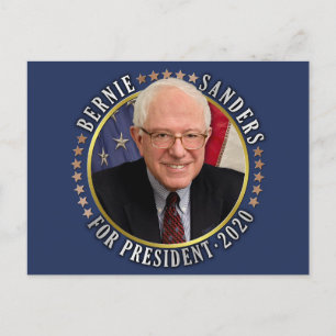 Cartão Postal Bernie Sanders para o Presidente 2020 Foto Democra