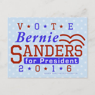 Cartão Postal Bernie Sanders Presidente das Eleições Democrata