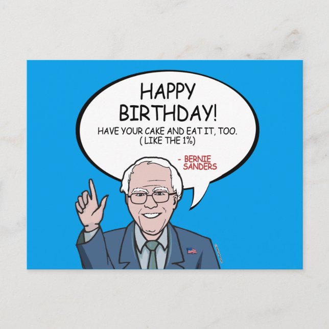 Cartão Postal Bernie Sanders Saudação - Parabéns -.png (Frente)