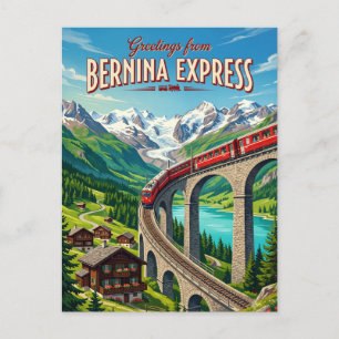 Cartão Postal Bernina Express Suíça