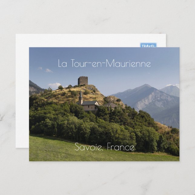 Cartão Postal Berolds Tower, La Tour-en-Maurienne, França (Frente/Verso)