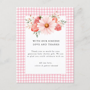 Cartão Postal Berry Sweet Chá de fraldas Obrigado