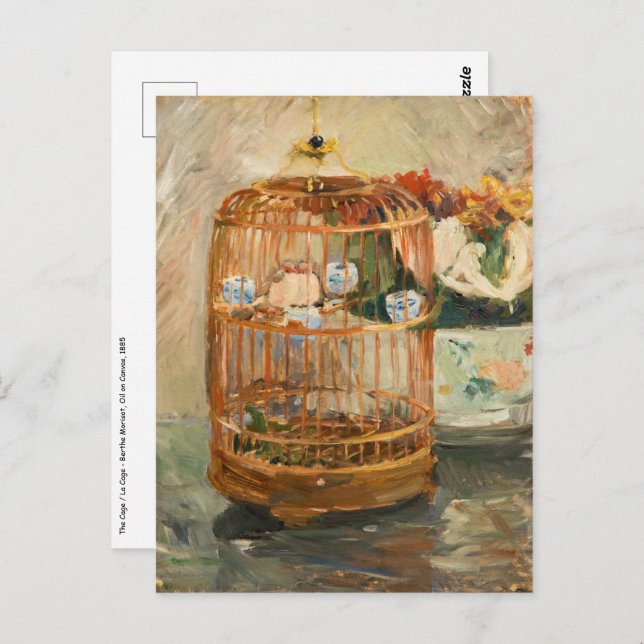Cartão Postal Berthe Morisot - A Gaiola (Frente/Verso)