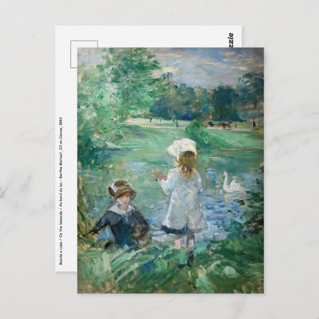 Cartão Postal Berthe Morisot - Ao lado de um lago (Frente/Verso)