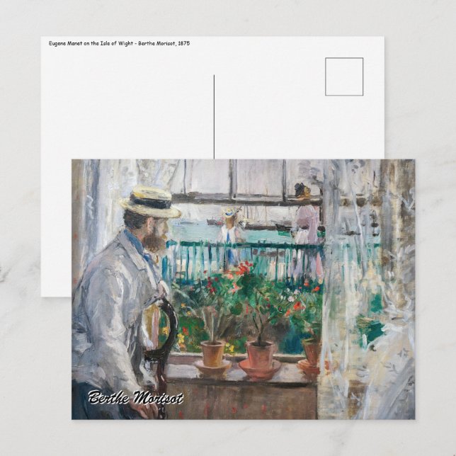 Cartão Postal Berthe Morisot - Eugene Manet na Ilha de Wight (Frente/Verso)