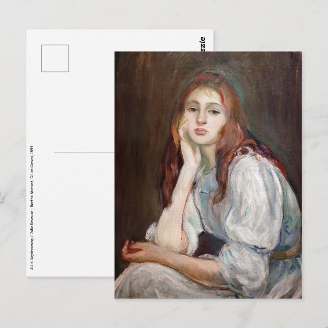 Cartão Postal Berthe Morisot - Julie Daydreaming (Frente/Verso)