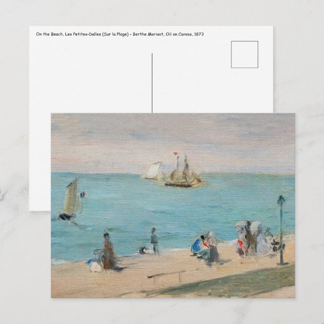 Cartão Postal Berthe Morisot - Na Praia, Les Petites-Dalles (Frente/Verso)