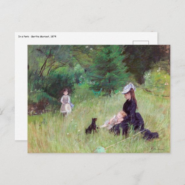Cartão Postal Berthe Morisot - Num Parque (Frente/Verso)