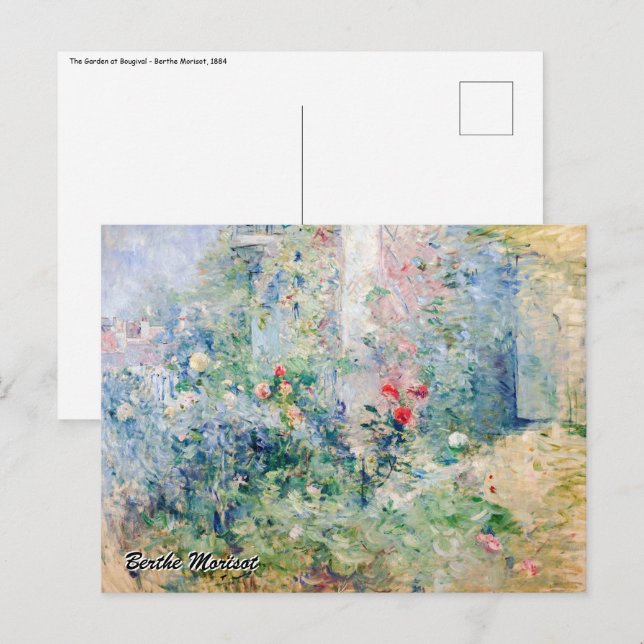 Cartão Postal Berthe Morisot - O Jardim de Bougal (Frente/Verso)
