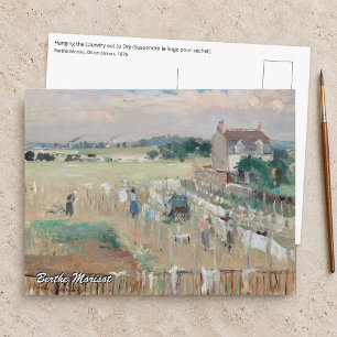 Cartão Postal Berthe Morisot - Pendurando a Roupa para Secar