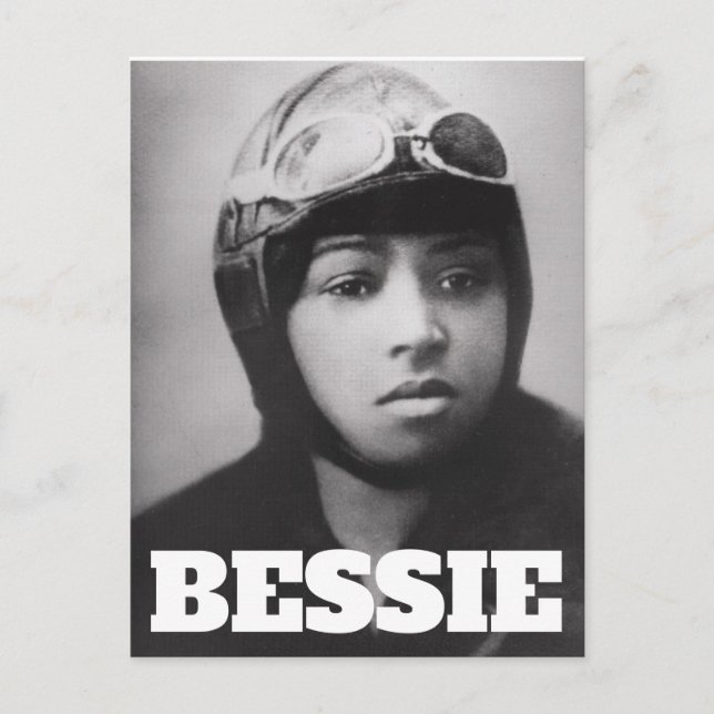 Cartão Postal Bessie Coleman - Pioneiro da Aviação (Frente)
