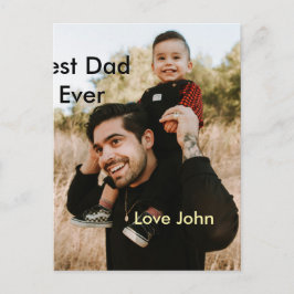 Cartão Postal Best dad ever father's dad gift photo name simple 