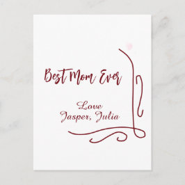 Cartão Postal Best mom ever red love Spanish border stylish 