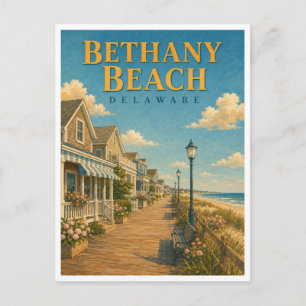 Cartão Postal Bethany Beach Delaware Boardwalk GeoSaga