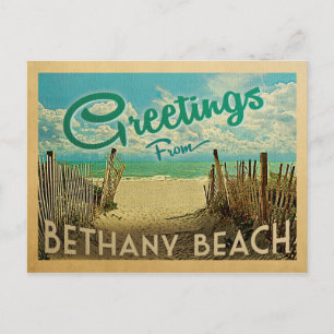 Cartão Postal Bethany Beach Viagens Antigas