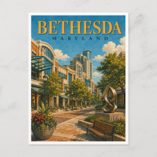 Cartão Postal Bethesda Maryland Bethesda Row GeoSaga