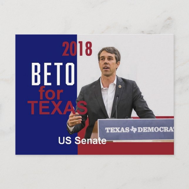 Cartão Postal BETO O'Rourke Texas 2018 (Frente)