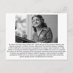 Cartão Postal Betty Friedan - feminista