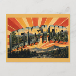 Cartão Postal Betws-y-Coed País de Gales Arte de Viagem Vintage