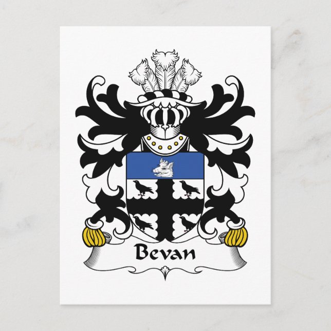 Cartão Postal Bevan Family Crest (Frente)