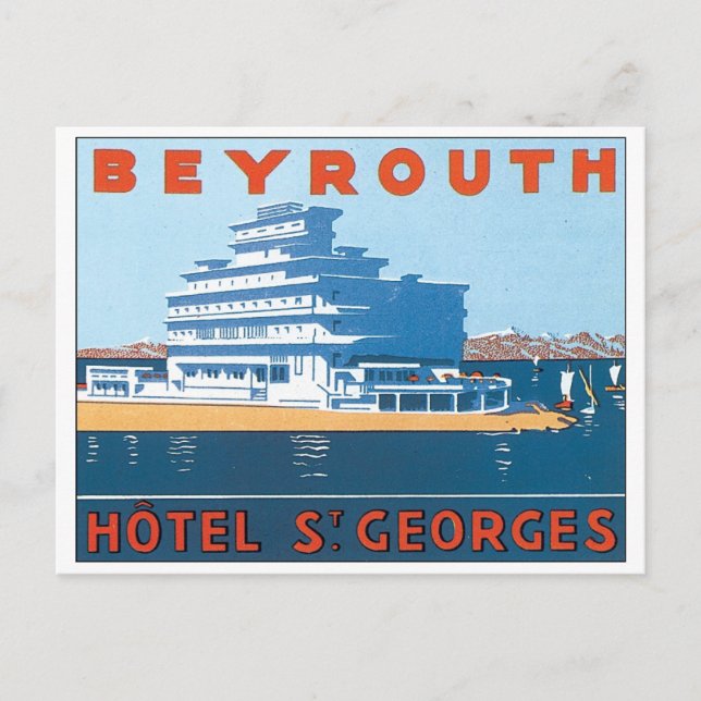 Cartão Postal Beyrouth, Rua de hotel. Georges (Frente)