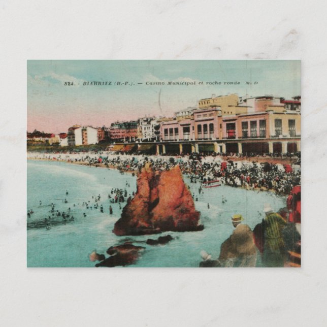 Cartão Postal Biarritz Le casino Réplica Municipal de 1917 (Frente)