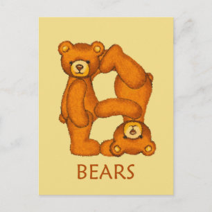 Cartão Postal Bíblia Bears~Bears Love All~Scripting~Flashcard