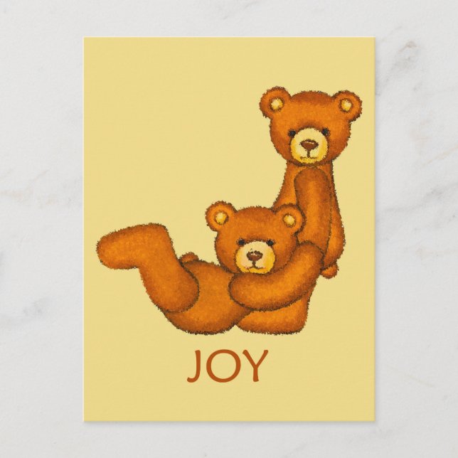 Cartão Postal Bíblia Bears ~ Joy Scripting (Frente)