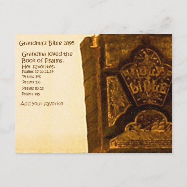 Cartão Postal Bíblia de 1895 da Vovó (Frente)