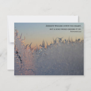 Cartão Postal Bíblia de ansiedade Flocos Versos de Neve