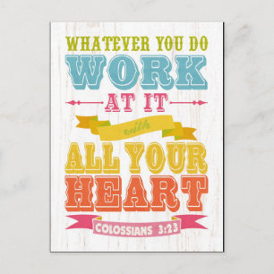 Cartão Postal Bíblia Escritural Cristã Verso - Colossianos 3:2