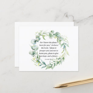 Cartão Postal Bíblia Inspiracional Verse Jeremiah 29:11