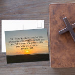Cartão Postal Bíblia Inspiracional Verse Jeremiah 29:11<br><div class="desc">Pois sei os planos que tenho para você, declara o Senhor. Planeia protelar-vos e não prejudicá-los, planeia dar-vos esperança e futuro. Jeremiah 29:11 verso bíblia numa bela fotografia do nascer do sol do oceano. Este cartão-postal inspirador apresenta uma citação bíblica elevadora e inspirará um cristão a ter fé em Deus....</div>