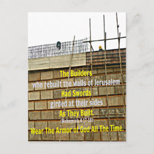 Cartão Postal Bíblia Nehemiah Os construtores que reconstruíra
