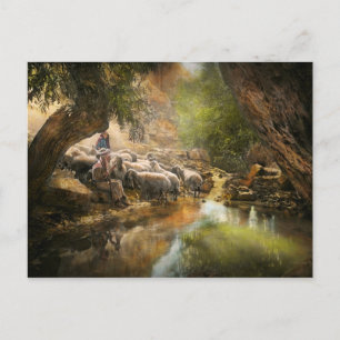 Cartão Postal Bíblia - O Senhor é o meu pastor - 1910