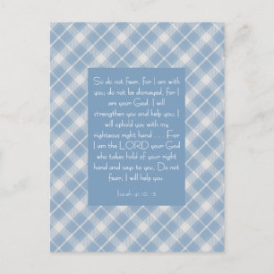 Cartão Postal Bíblia Personalizável Verse Isaiah 41:10, 13