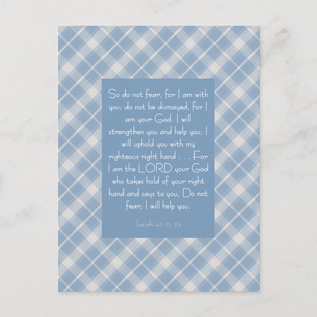Cartão Postal Bíblia Personalizável Verse Isaiah 41:10, 13 (Frente)