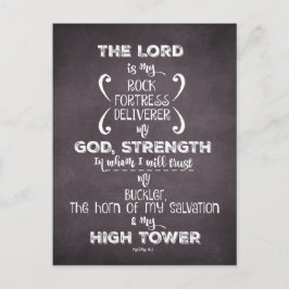 Cartão Postal Bíblia Salms Verse: Rock and High Tower