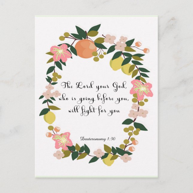 Cartão Postal Bíblia Versa Arte - Deuteronomia 1:30 (Frente)