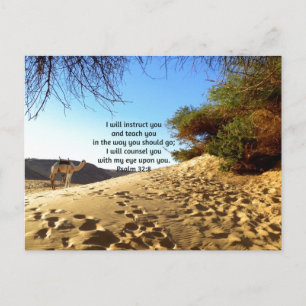 Cartão Postal Bíblia Versa Portátil Inspirational Quote Psalm 32