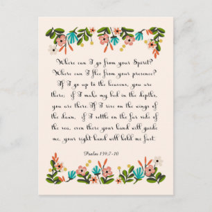 Cartão Postal Bíblia Verse Art - Salm 139:7-10