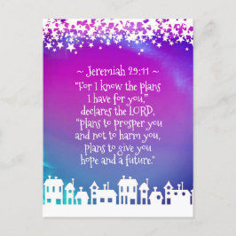 Cartão Postal Bíblia Verse Jeremiah 29:11 Aldeia de Natal